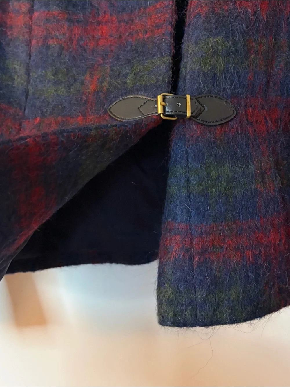 Talbots Plaid Toggle Wool Jacket - Navy & Red 2P
